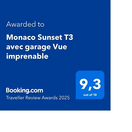 Monaco Sunset T3 Avec Garage Vue Imprenable Daire *